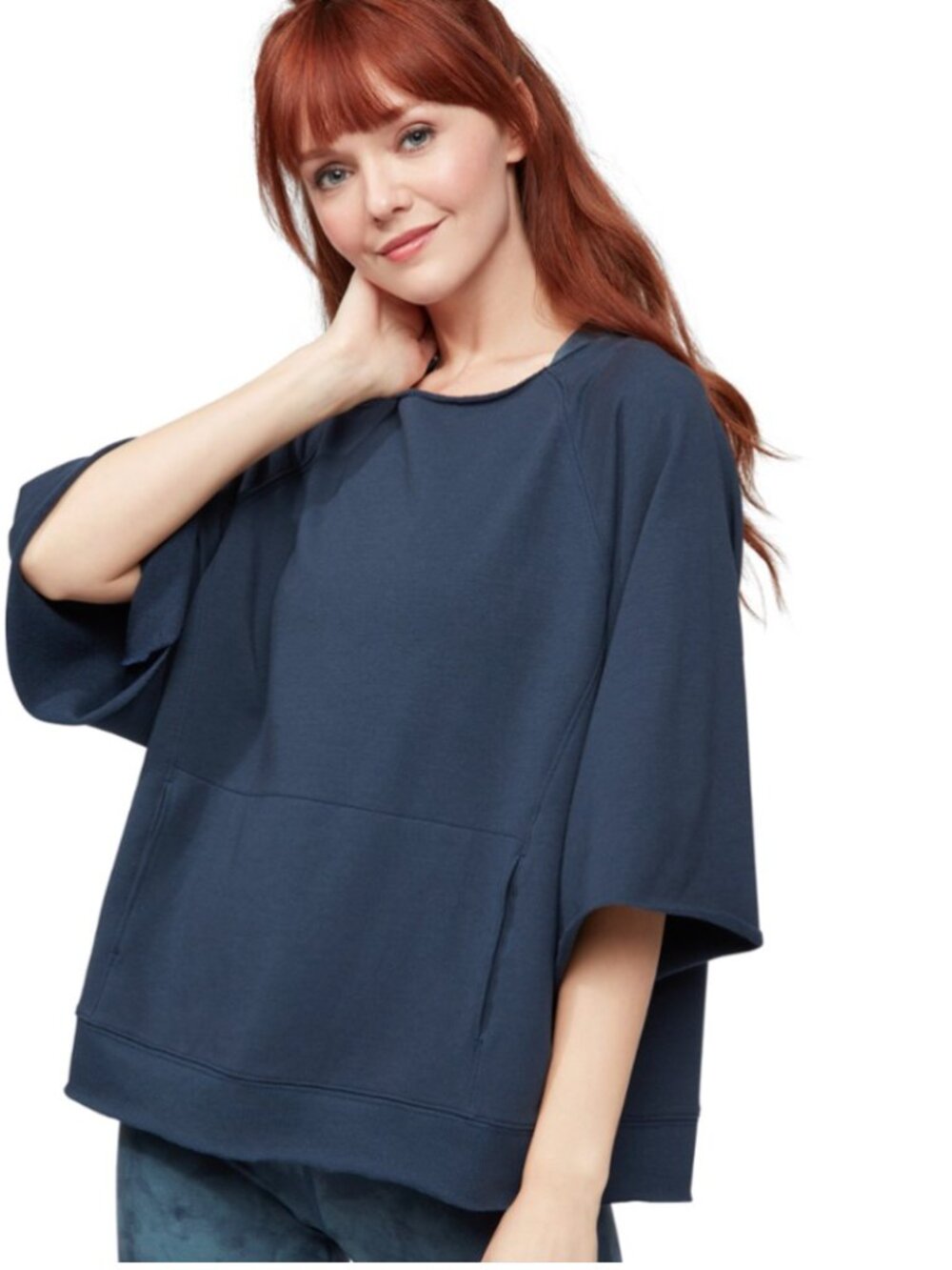 Manduka Resolution Raglan Pullover XS Yoga Navy Blue Activewear Lounge Pilates